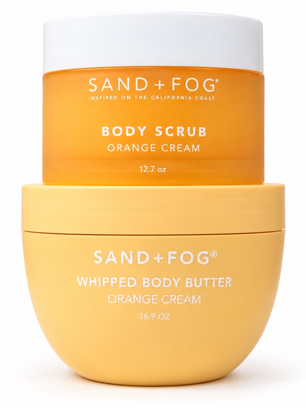 SAND + FOG Orange Cream Body Scrub + Whipped Body Butter Duo